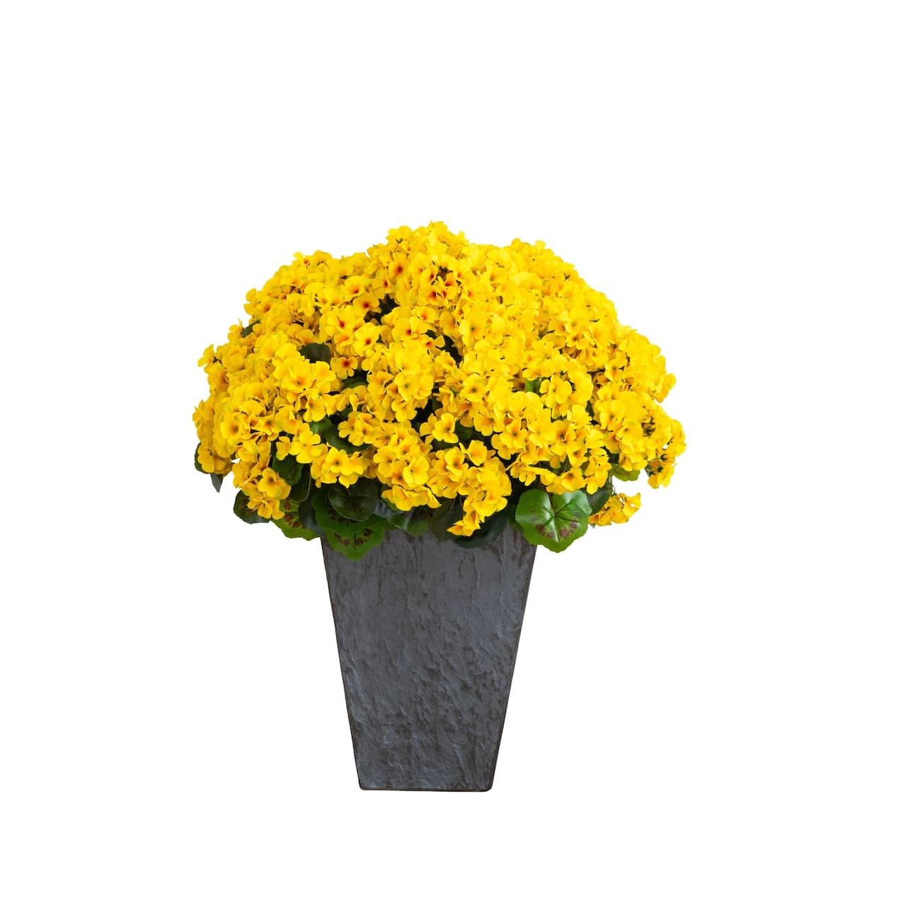 33" UV Resistant Artificial Geranium Plant in Slate Ceramic Planter (Indoor/Outdoor)